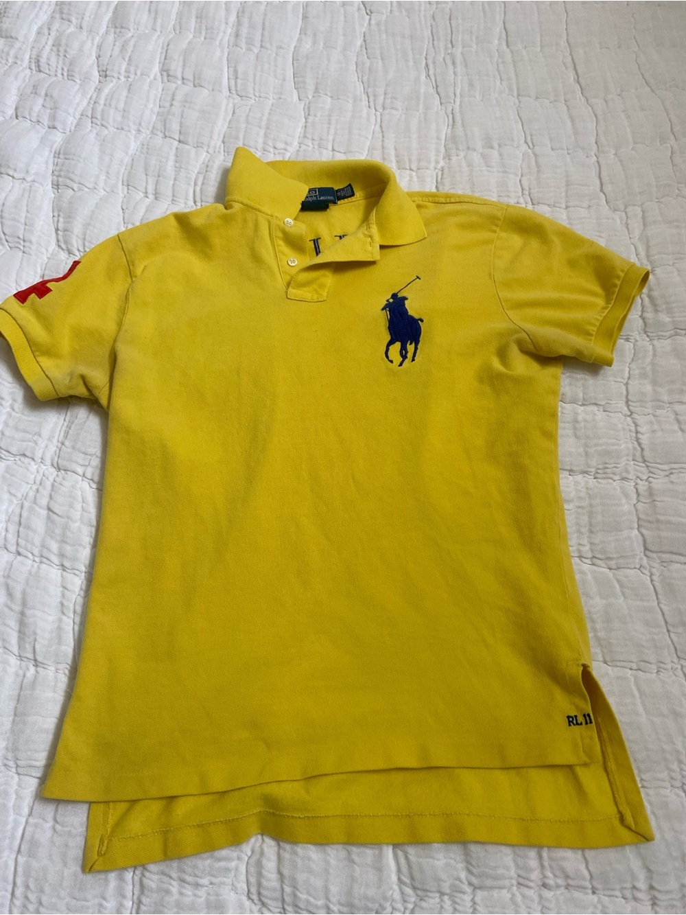 Ralph Lauren Bright Yellow Men’s Polo with Navy Big Pony